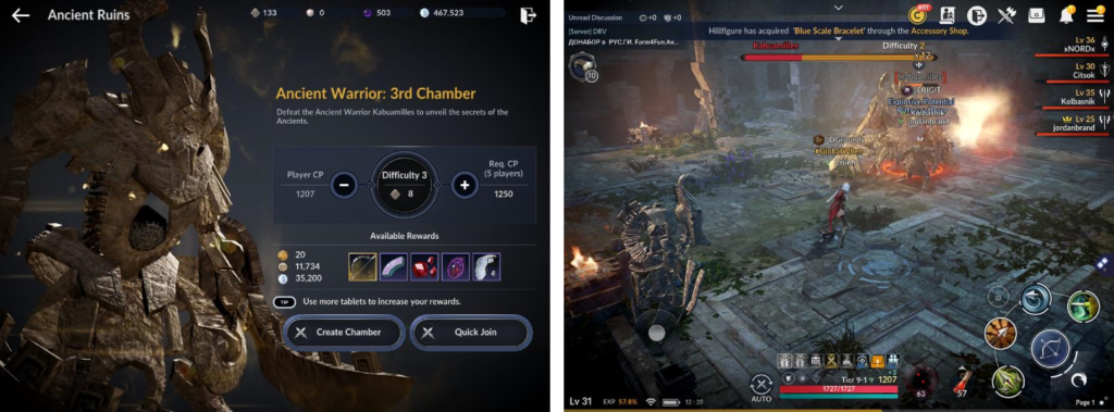 Black Desert Mobile uses synchronous PvE communal mechanic in its open world environment