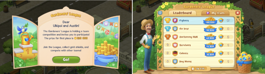 Gardenscapes's guild feature