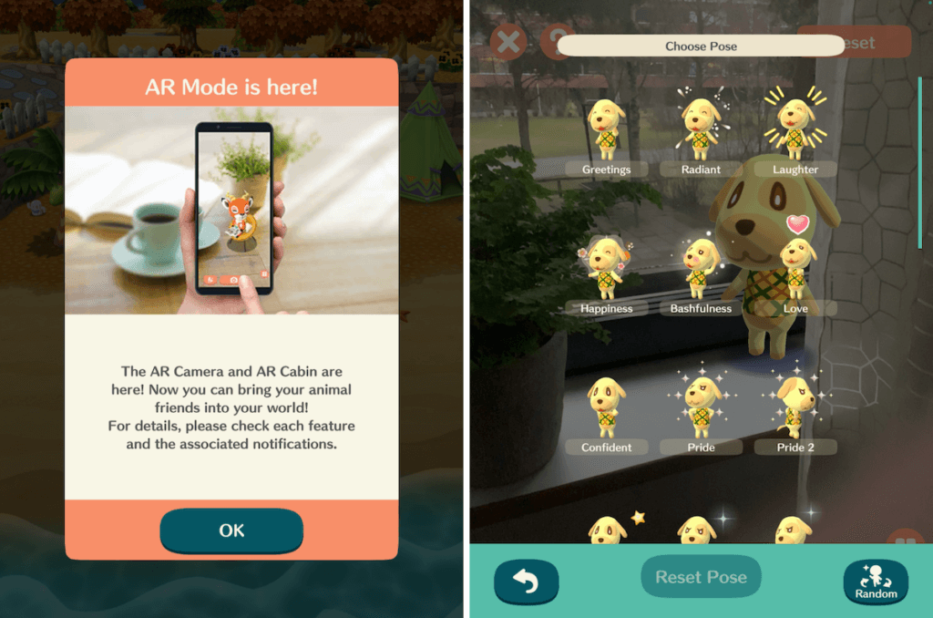 Animal Crossing Pocket Camp AR feature