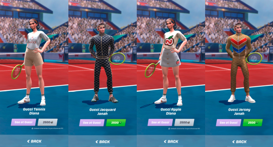 Tennis Clash skins