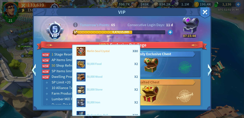 Infinity Kingdom VIP System