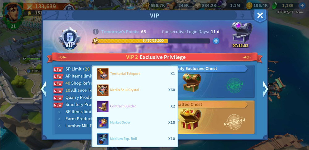 Infinity Kingdom VIP System