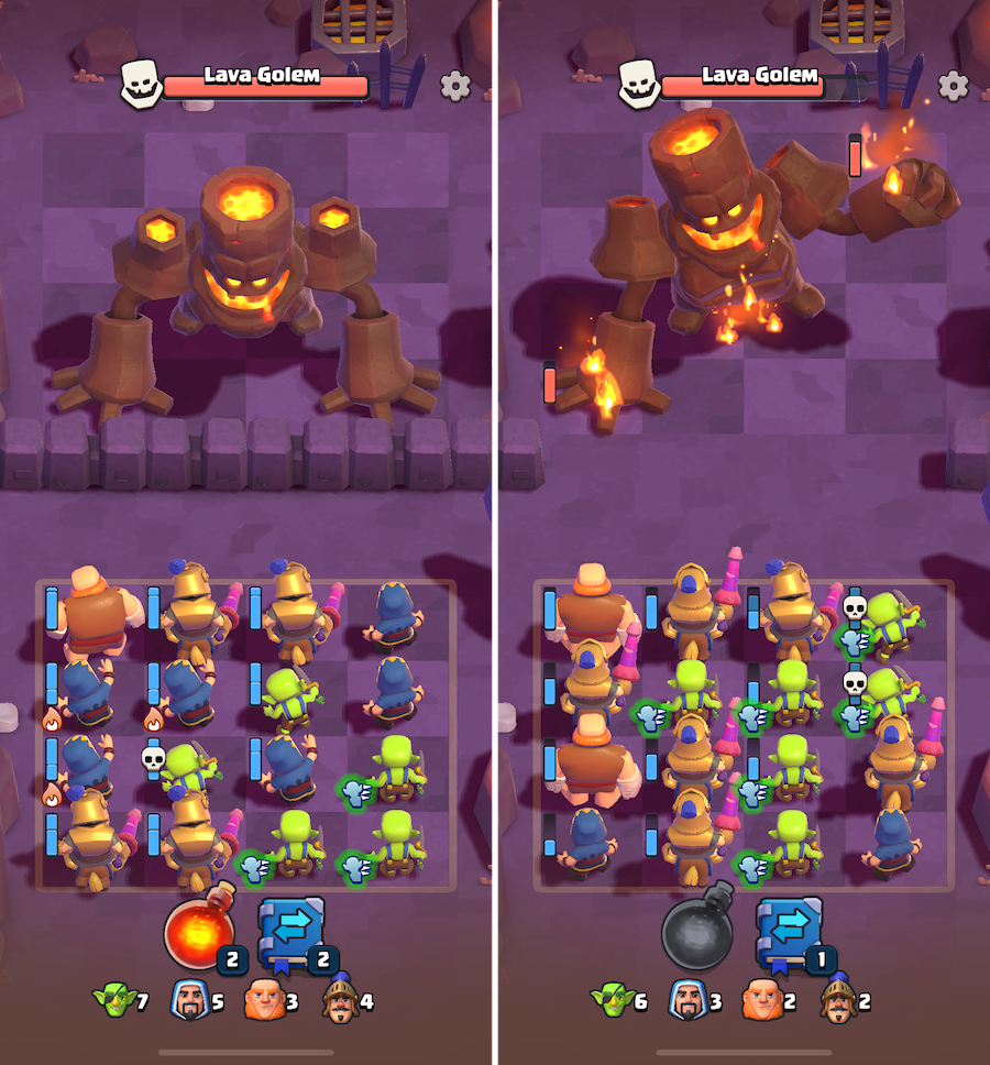 Lava Golem boss fight in Clash Quest