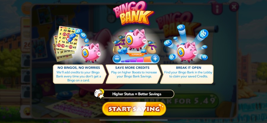 Bingo Bank casino mobile game