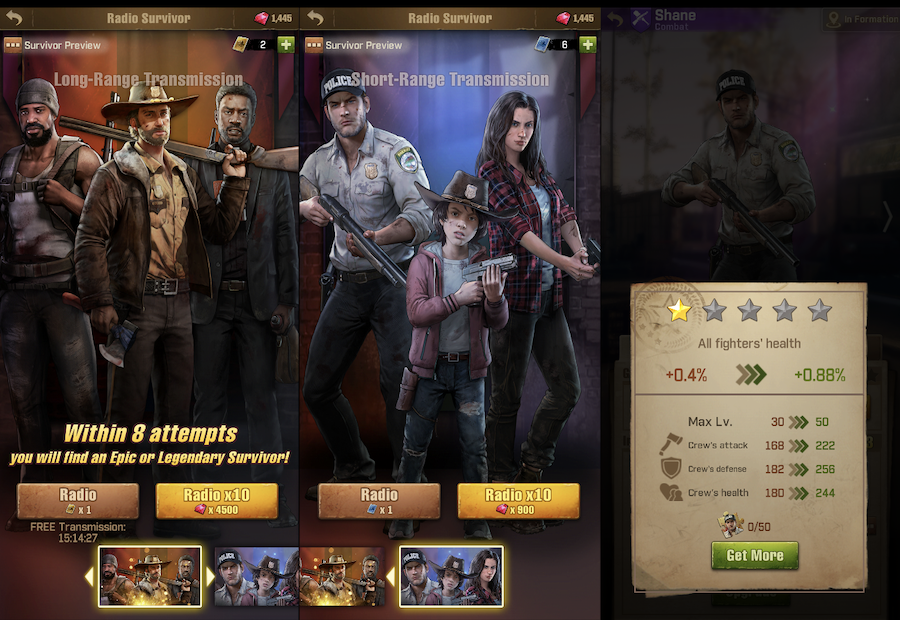 TWD: Survivors character leveling