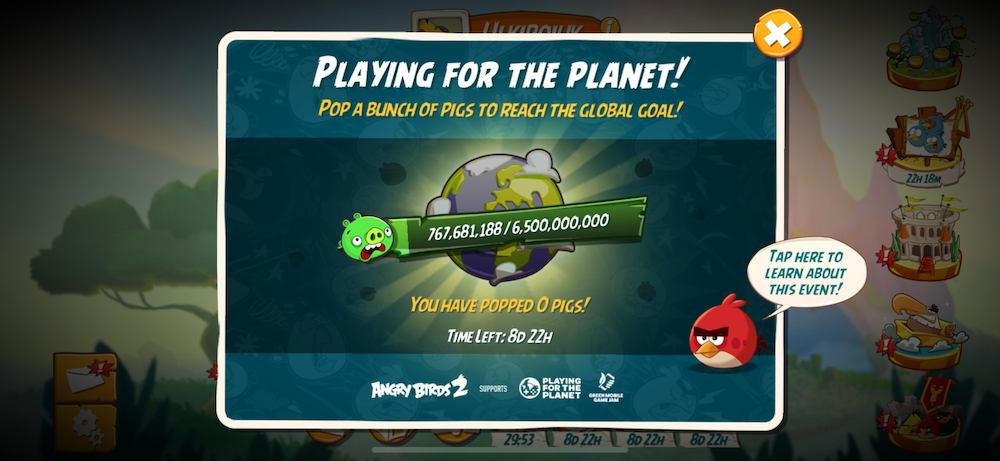 mobile game Angry Birds 2's charity event