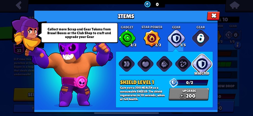 Brawl Stars introduced new equipment items for characters called gears
