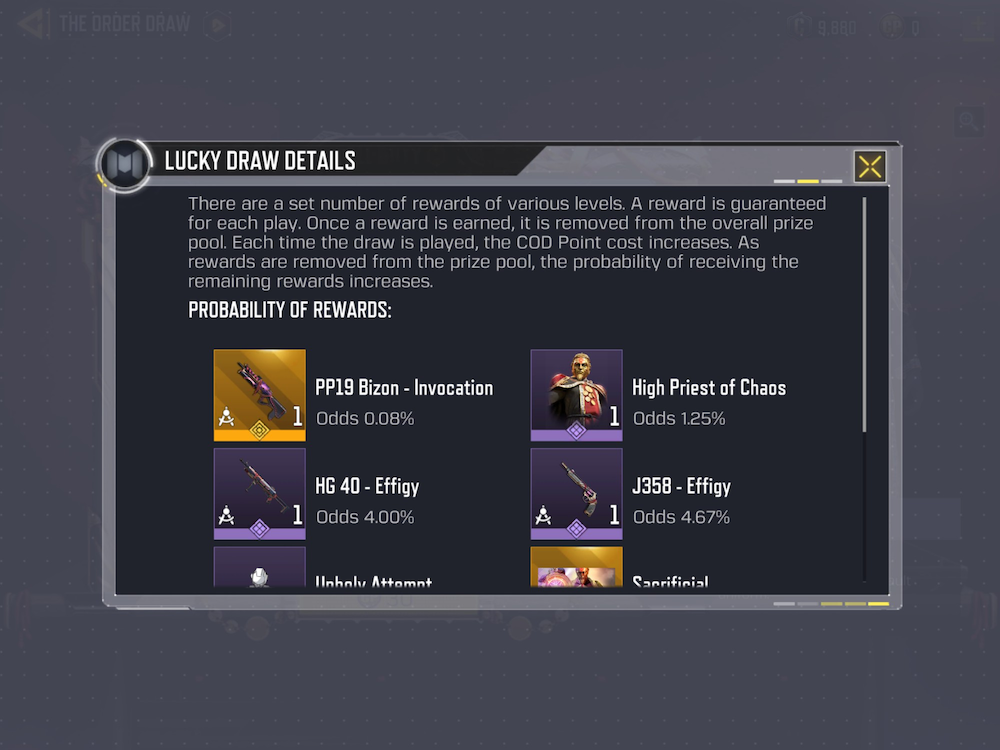 Call of Duty Mobile’s Lucky Draw event 