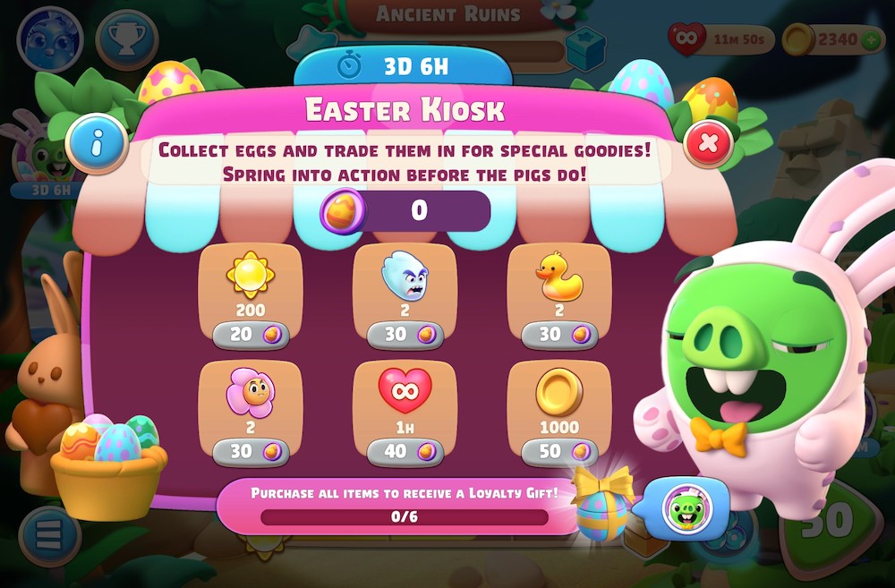 Easter brought the first seasonal event, Easter Kiosk, to Angry Birds Journey!