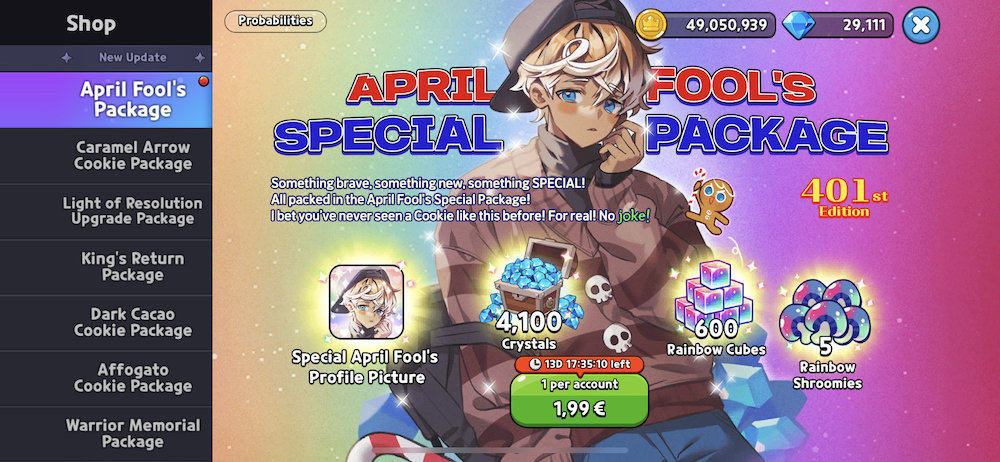 The April Fools bundle had good value for the player.