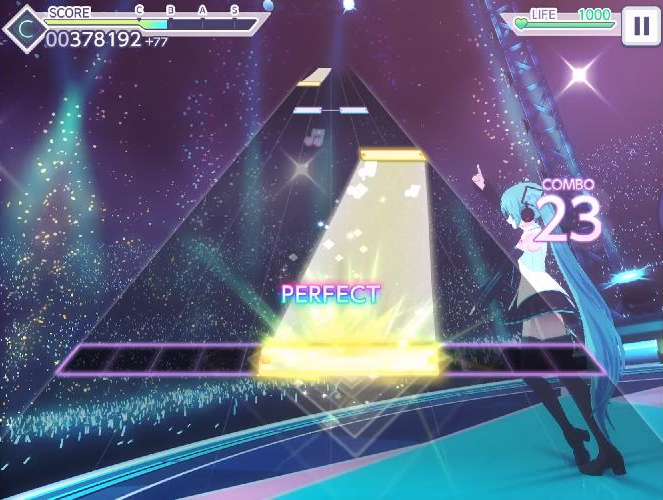 Core gameplay in Project Sekai Colorful Stage feat. Hatsune Miku. 