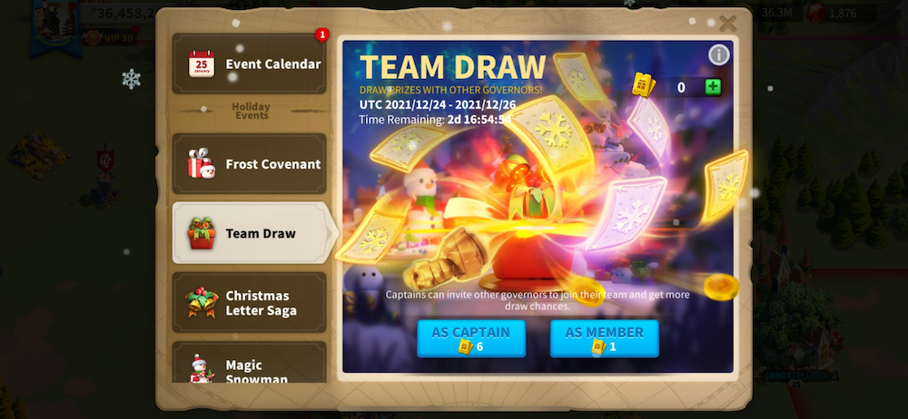 Rise of Kingdoms' Team Draw gacha