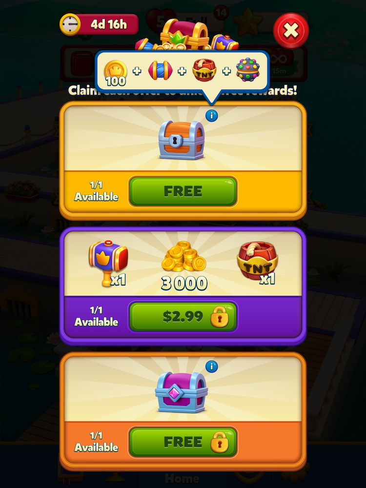 Royal Match's Endless Treasure Progressive IAP offer