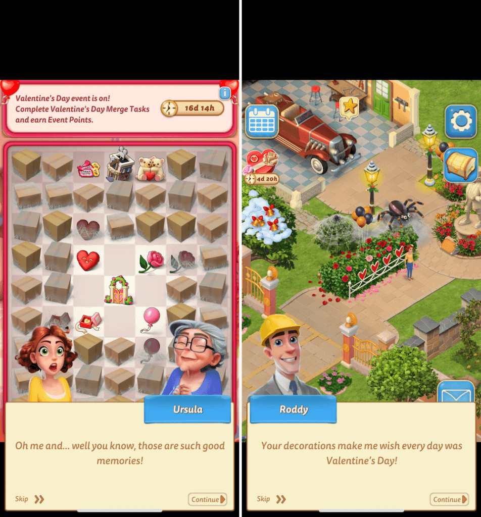 Valentine’s Day event in Merge Mansion