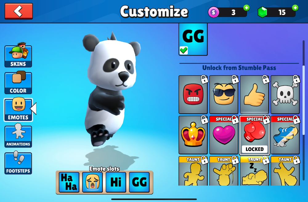 Special emotes work as permanent boosts in Stumble Guys