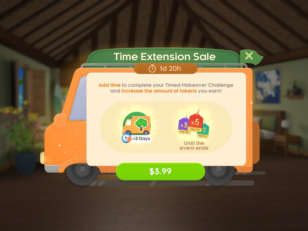 Time extension offer in Project Makeover