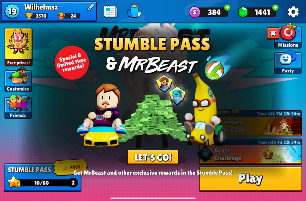 The MrBeast-themed Stumble Pass