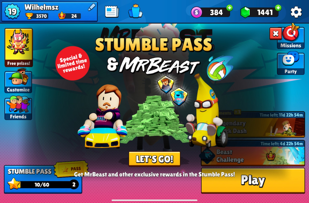 Stumble Guys Now GG : MRBEAST, Playing Solo