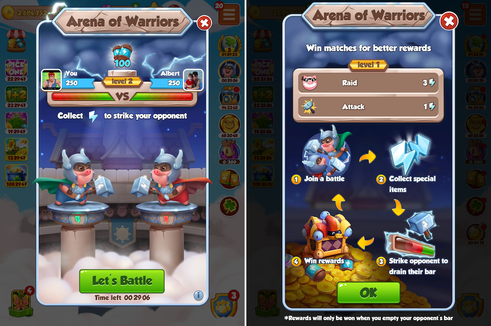 Arena of Warriors event in Coin Master
