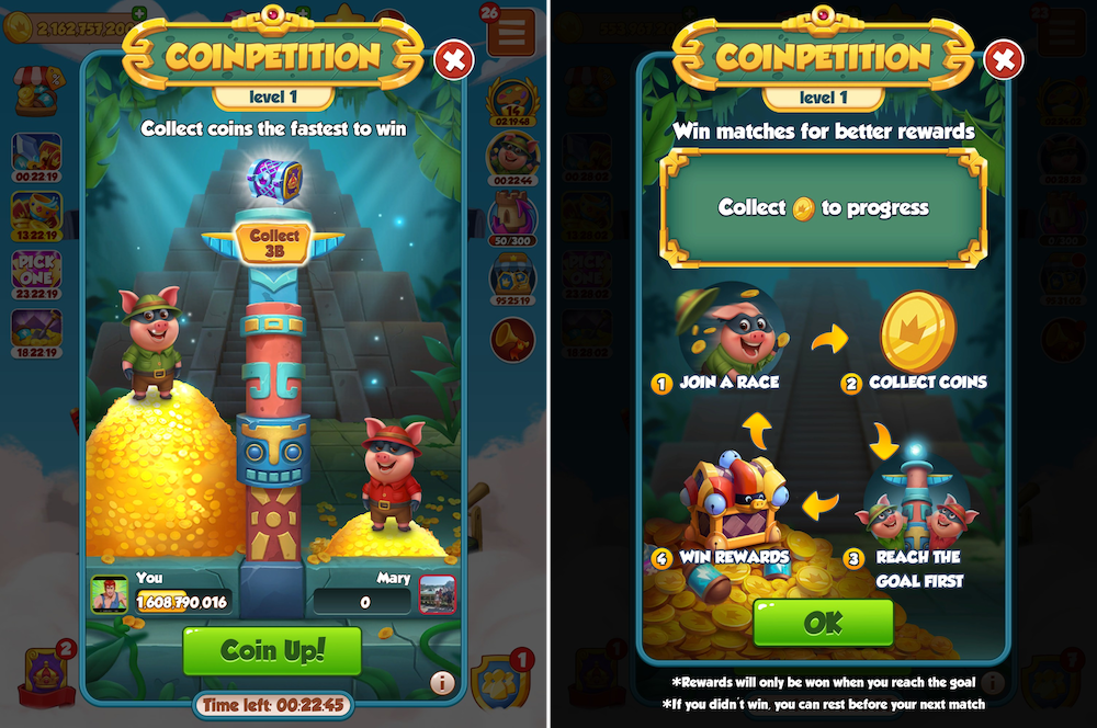 Instead of competing for the most points, in Coinpetition, players race to reach the goal and win rewards