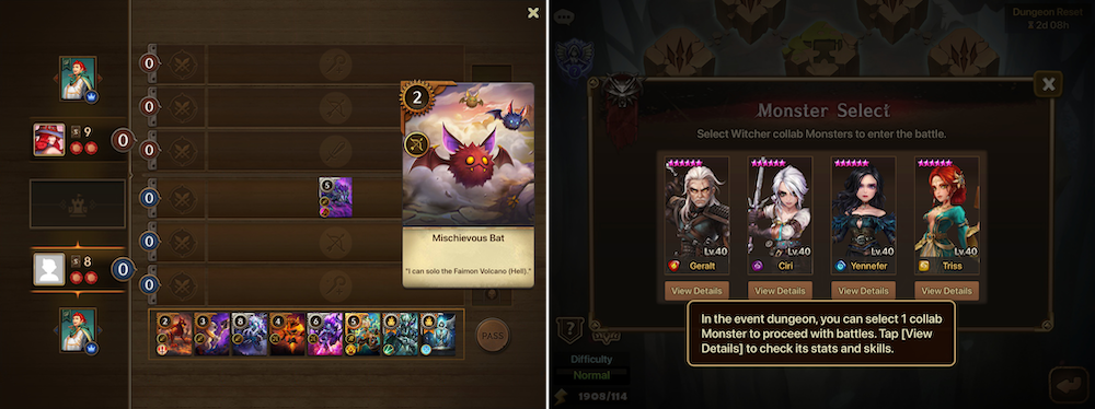 Gwent gameplay in Summoners War
