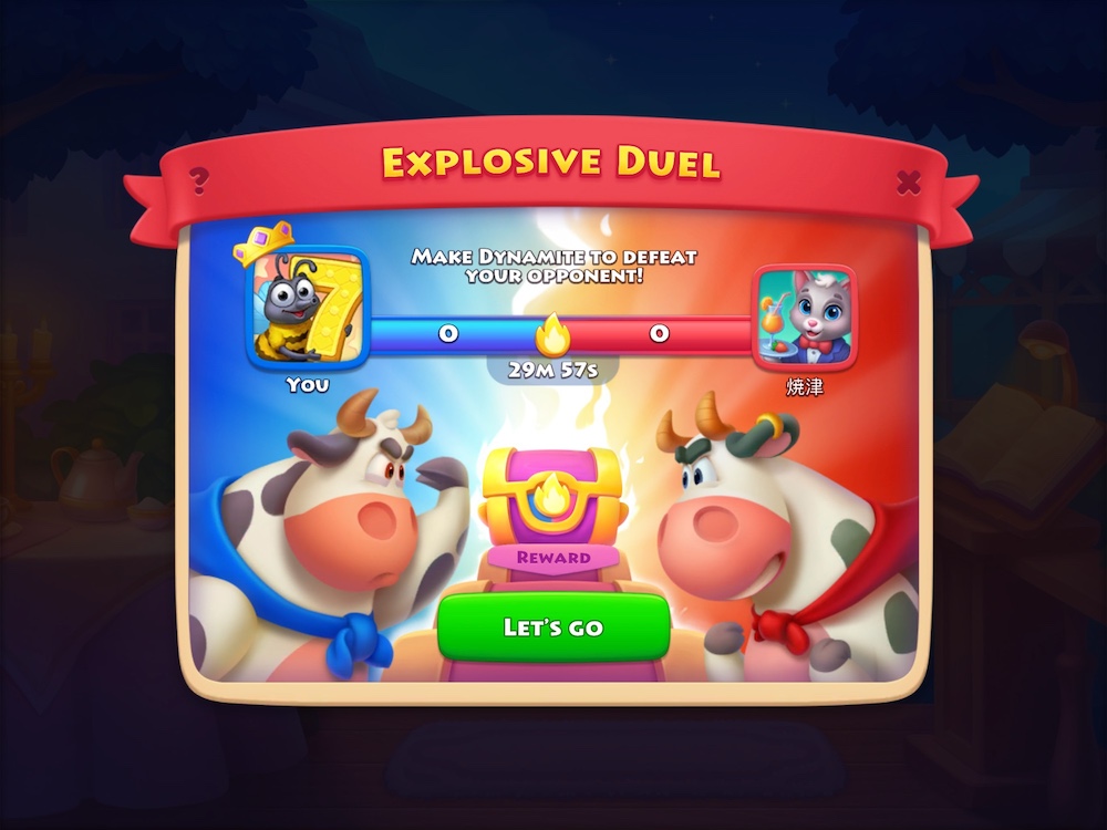 Explosive Duel was added in September 2023 as one of the support events for the Match3 minigame events in Township 
