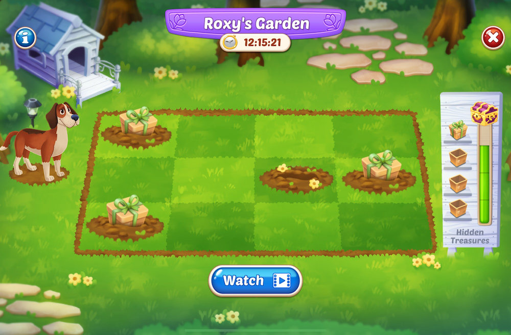 The Roxy Garden minigame in Lily Garden