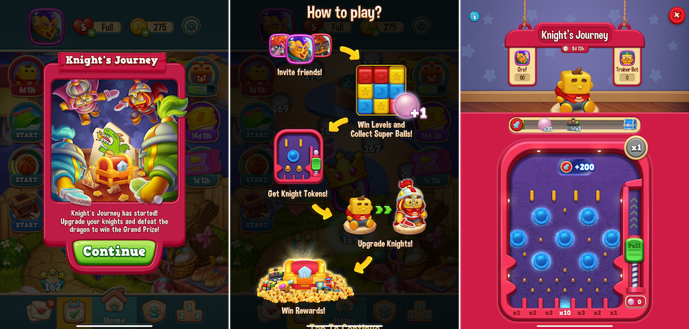 The Knight’s Journey event in Toy Blast