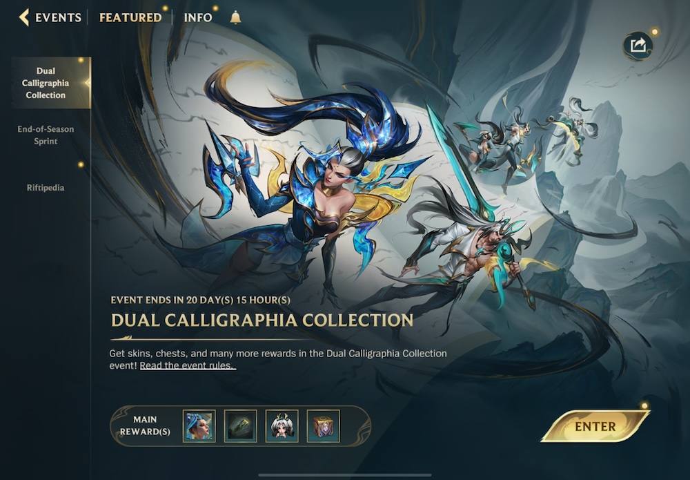 Wild Rift’s Dual Calligraphia Collection event series