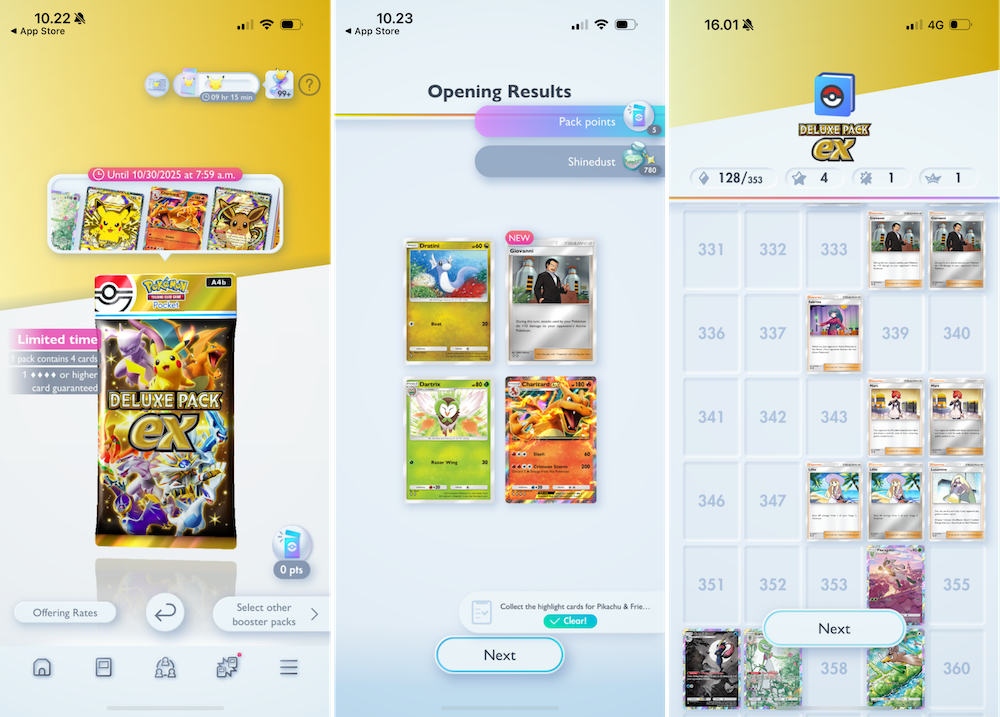 The first limited-time gacha in Pokémon TCG Pocket