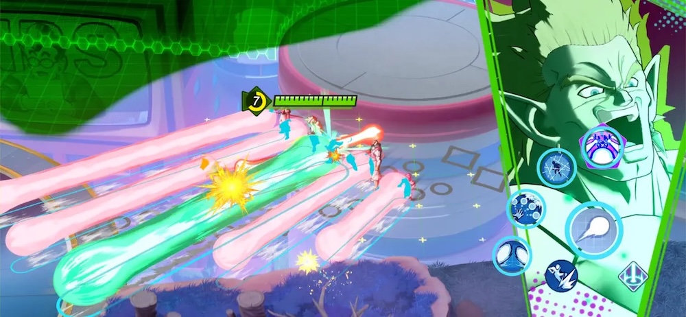 MOBA mechanics in DRAGON BALL GEKISHIN SQUADRA gameplay