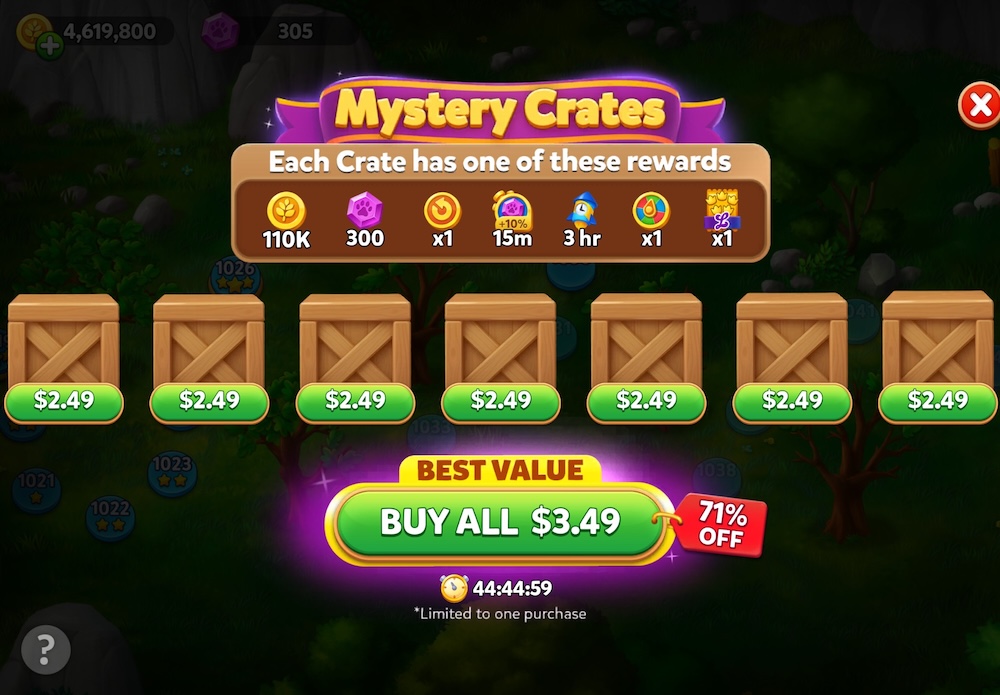 Mystery Crates in Solitaire Grand Harvest