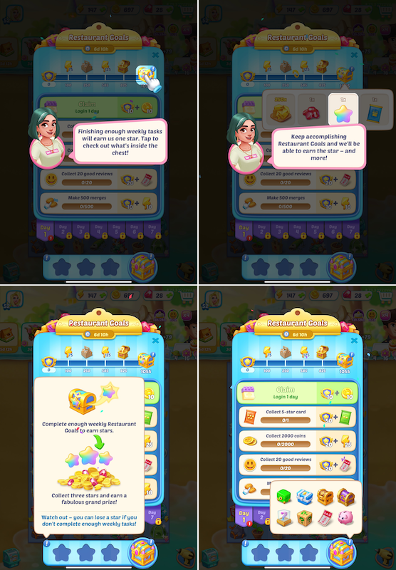 Gossip Harbor’s Restaurant Goals 2.0 with the Star Progression mechanic