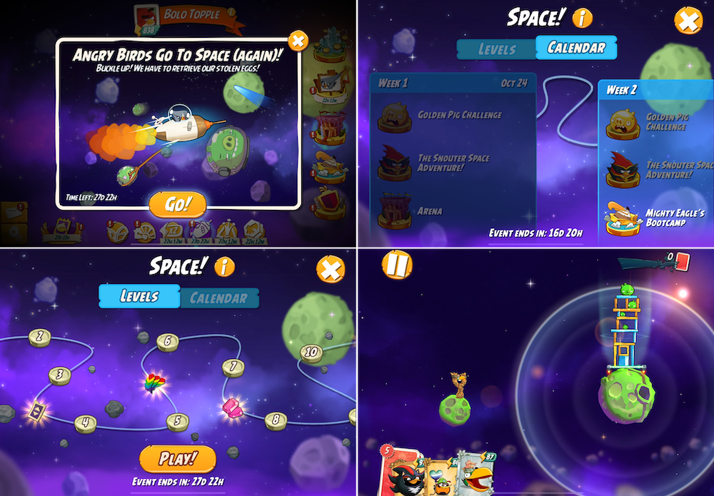 The fan-favorite space biome, completely reimagined for the Angry Birds 2 universe