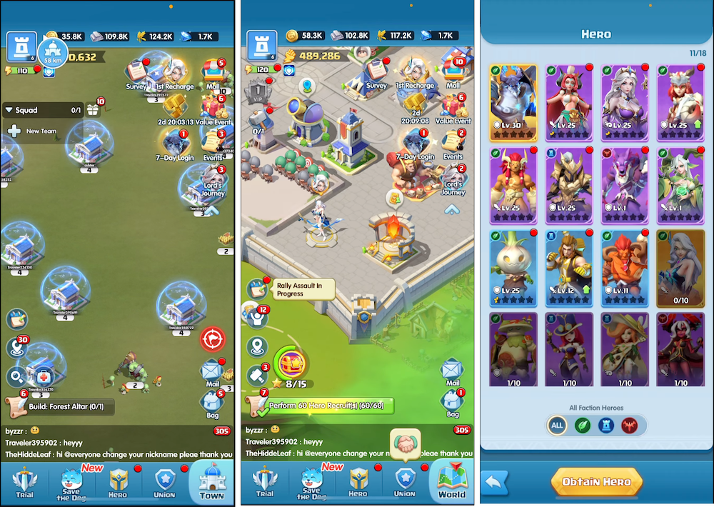 Casualised 4X-style strategy with base building and a character-collection meta
