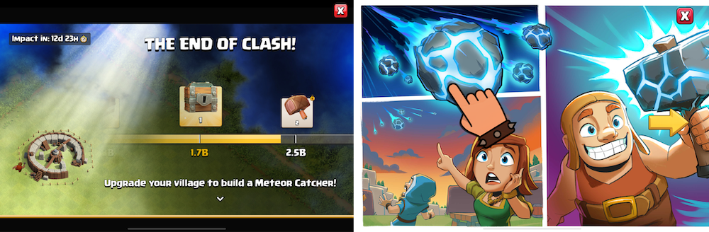 The End of Clash community event and narrative-driven Meteor Observer. 
