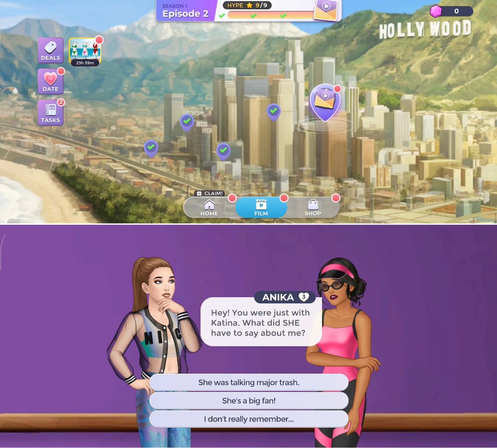 Reality Stars goes beyond a typical story app, featuring real meta progression and gamification systems that make it feel more like a full-fledged game.
