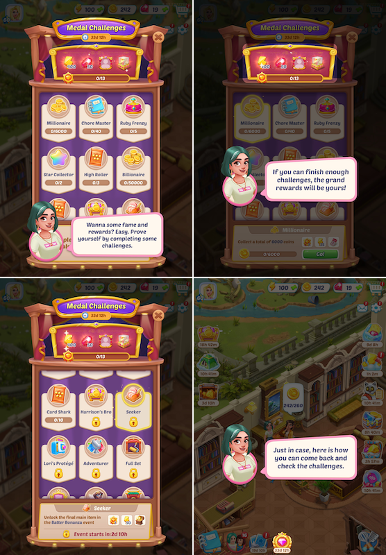 Popular merge-2-puzzle game Gossip Harbor from Microfun introduced Medal Challenges, a new meta-layer