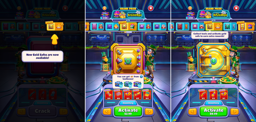 Match Villains features a safe-cracking minigame
