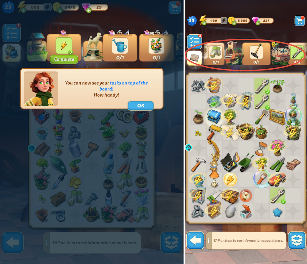 Merge Mansion updated its UI this month