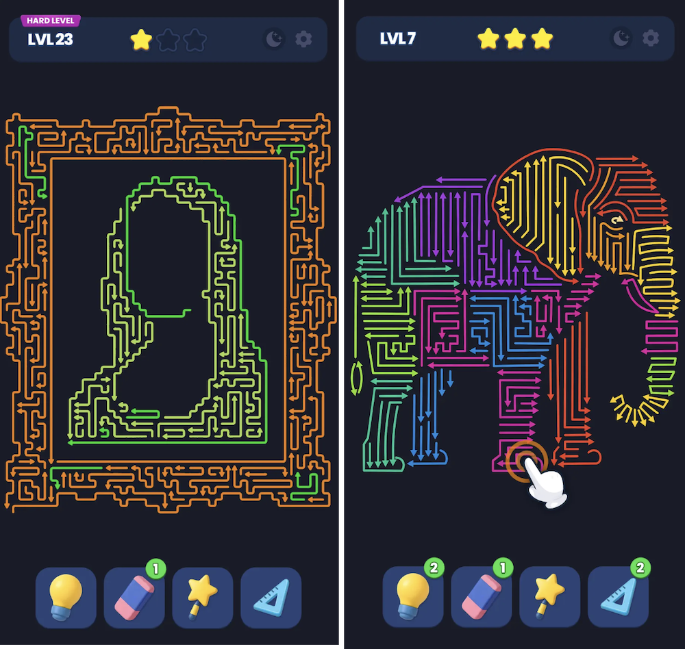 Puzzle gameplay from Arrow Out