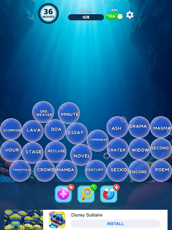 Word and Puzzle Mechanics in Bubble Word Jam