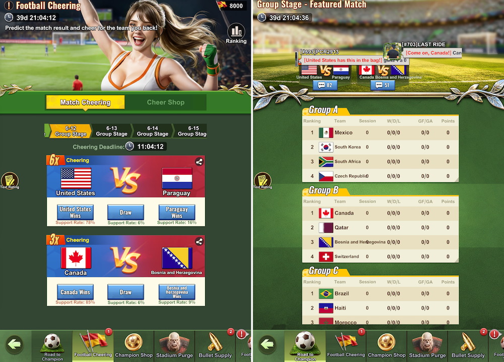 Football Legends: Football Cheering in Last Z: Survival Shooter