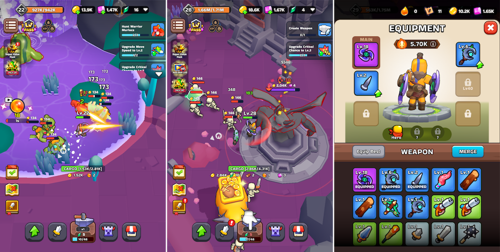 Beat-'em-up gameplay in XP Hero