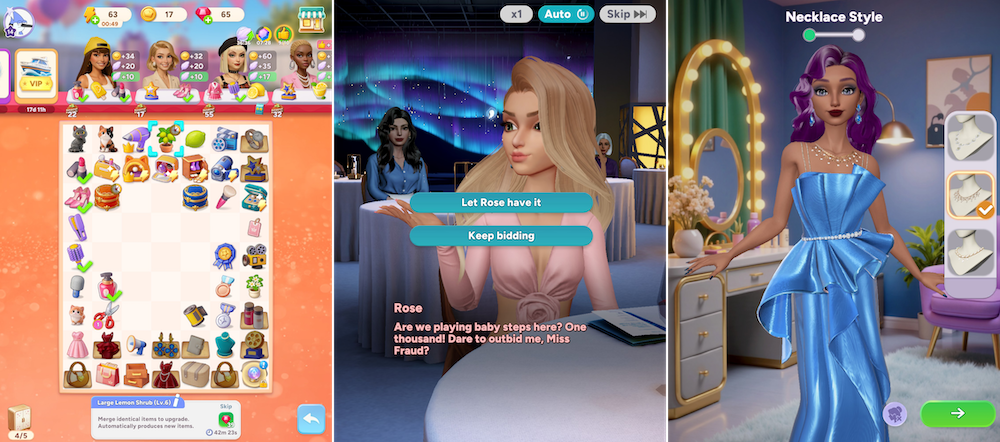 Hollywood Merge’s merge2 core, story elements with player choices, and looks styling meta